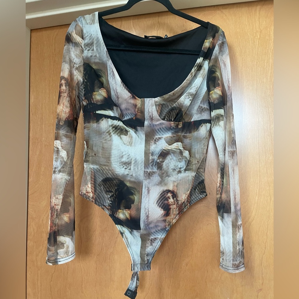 Mesh, renaissance abstract, bodysuit